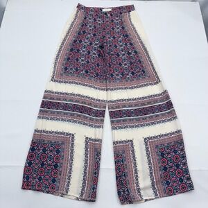 Elevenses Wide‎ Leg Palazzo Pants Womens 0 Boho High Rise Hippie Medallion Yida